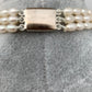 Three line Real Oval Kalgi Pearls Mala with Chakri and Gradiant Sized Pearls