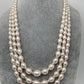 Three line Real Oval Kalgi Pearls Mala with Chakri and Gradiant Sized Pearls