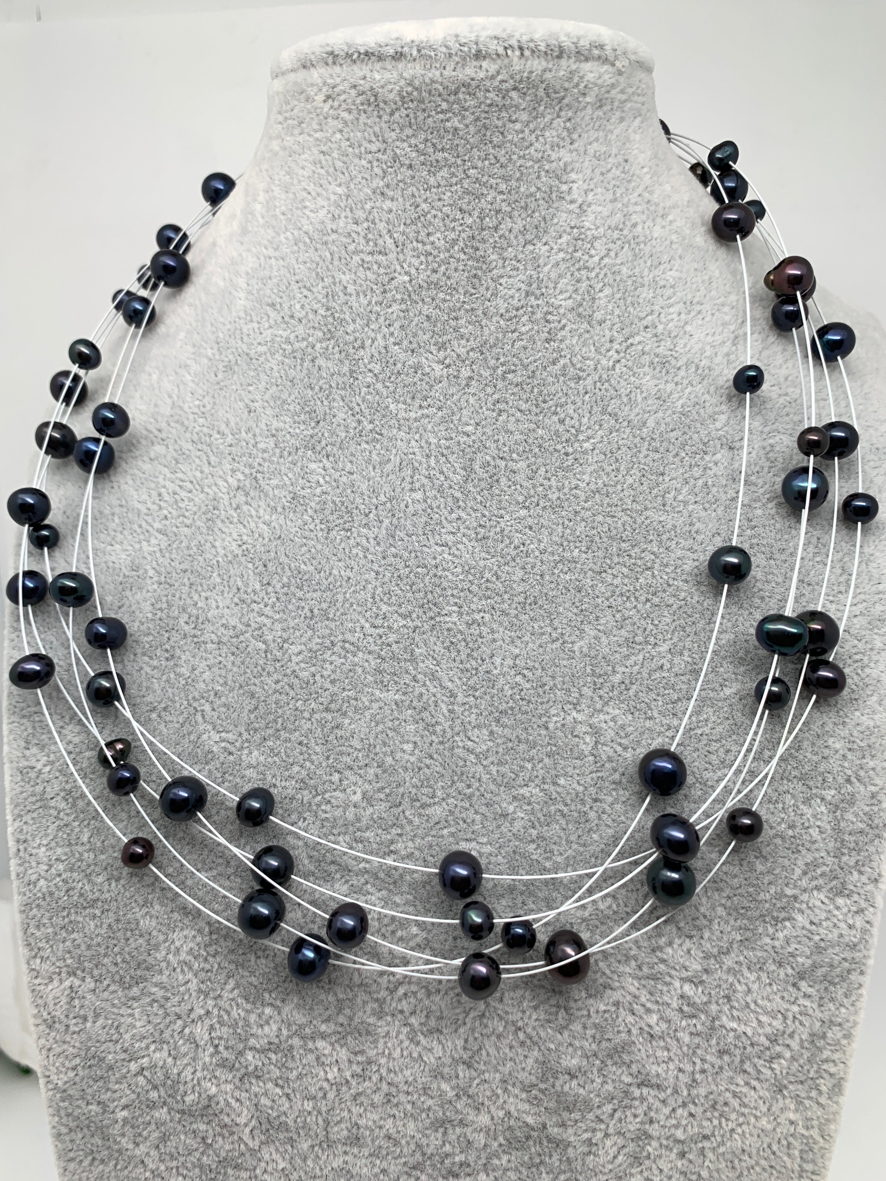 Five line Real Button Pearls Necklace – Sheetal's FabFashion