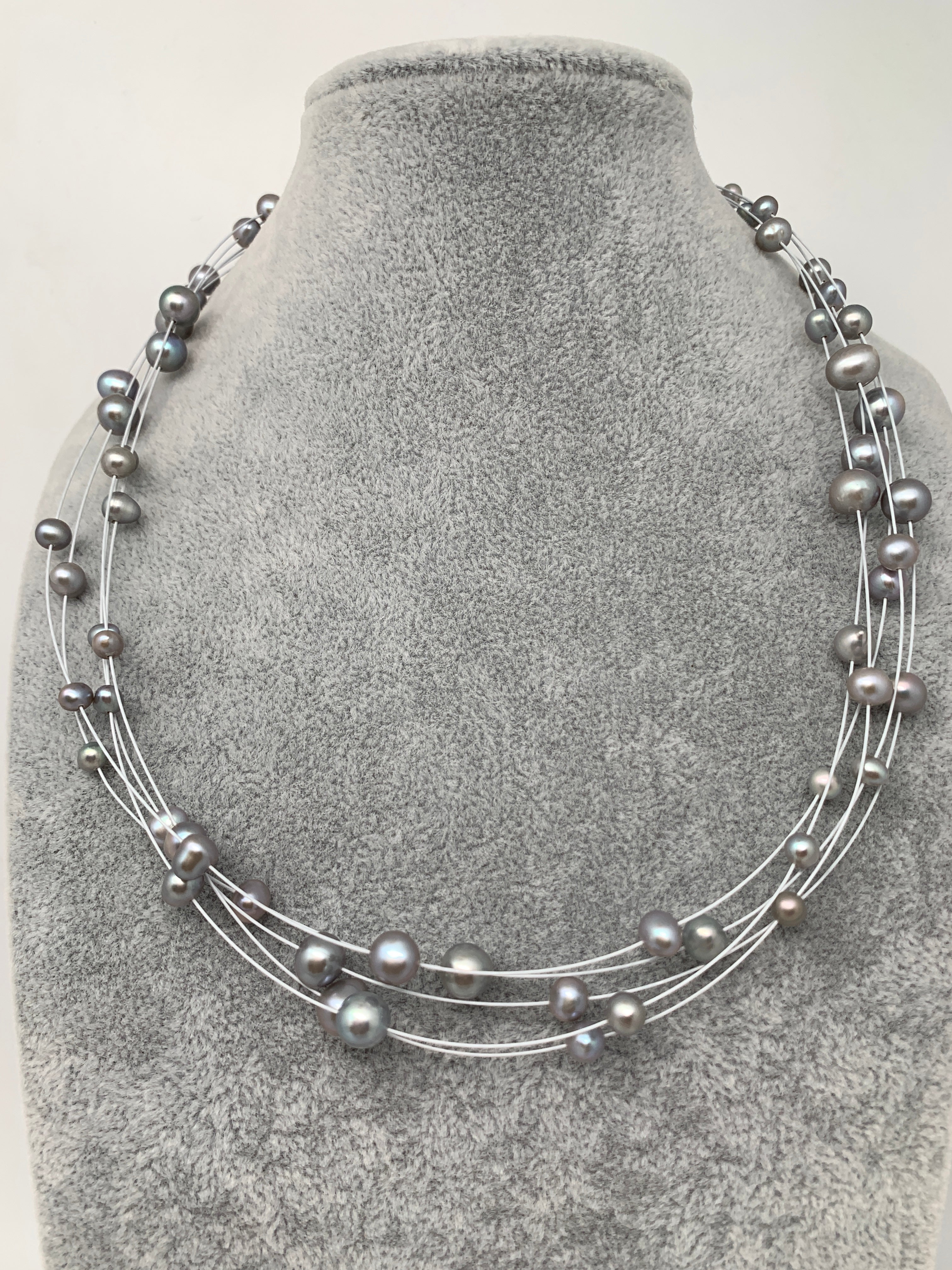 Five line Real Button Pearls Necklace – Sheetal's FabFashion