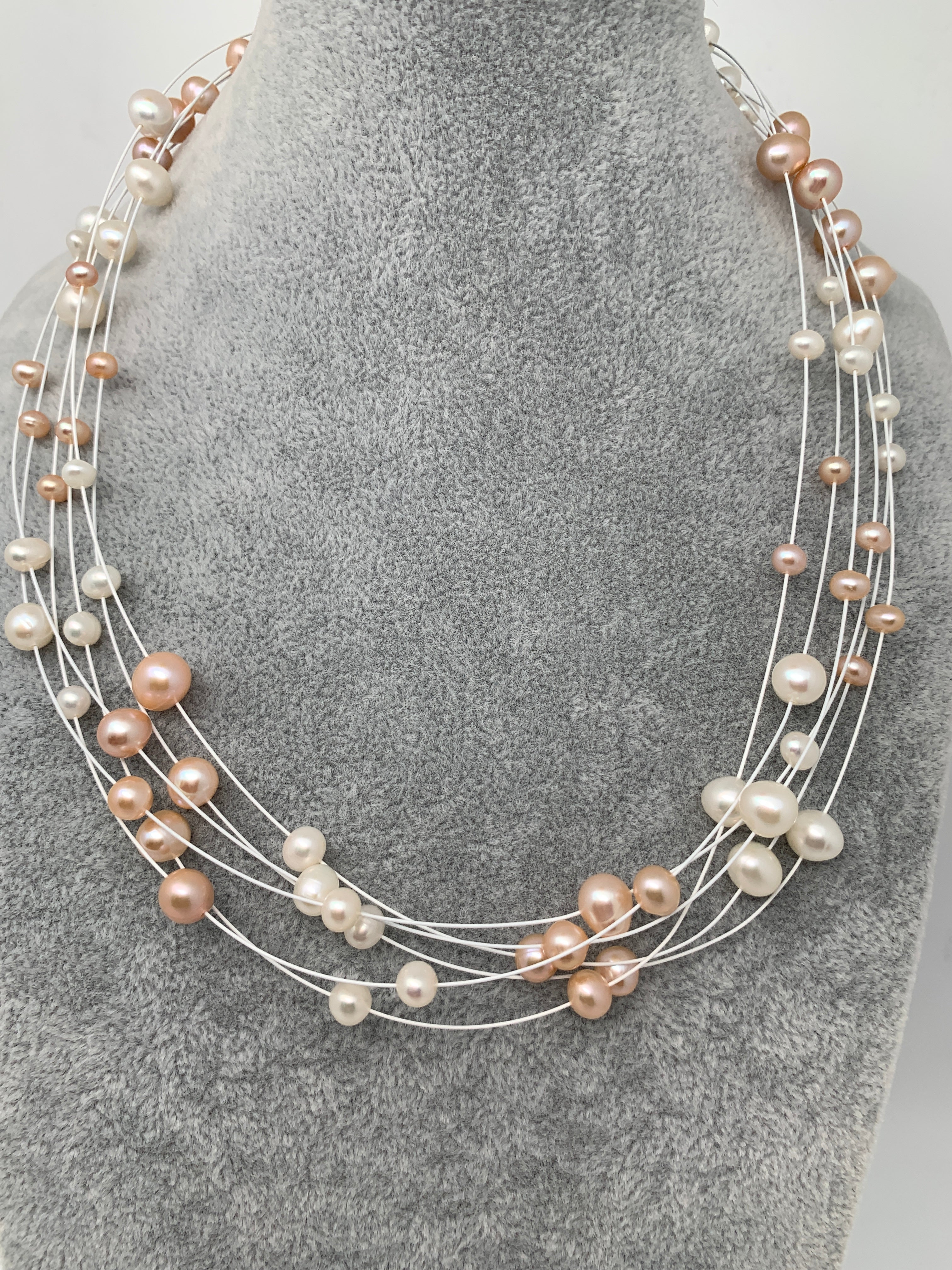 Eight line Real Button Pearls Necklace – Sheetal's FabFashion