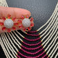 Small Pearl Rani Haar with CZ Wine Red Stone Side Pendent