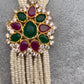 Multi Color Side Pendent Hydro Pearls Necklace