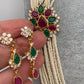 Multi Color Side Pendent Green Beads Hydro Pearls Necklace