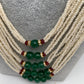 Multi Color Side Pendent Green Beads Hydro Pearls Necklace