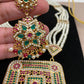 Hyderabadi Jadau Multi Color Square Pendent Rani Haar