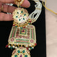 Hyderabadi Jadau Multi Color Square Pendent Rani Haar