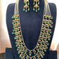 Multi Layer Three line Green Stone Real Emerald Beads Necklace