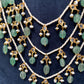 Multi Layer Three line Green Stone Real Emerald Beads Necklace