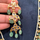 Multi Layer Three line Green Stone Real Emerald Beads Necklace