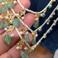 Multi Layer Three line Green Stone Real Emerald Beads Necklace