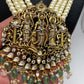 RamParivar Kundan Antique Victorian Polish Pendent Pearl Mala Necklace