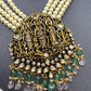 RamParivar Kundan Antique Victorian Polish Pendent Pearl Mala Necklace