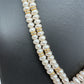Ruby Red Stone AD Pendent Double Line Real Freshwater Pearls Necklace