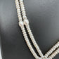 AD Pendent Double Line Real Freshwater Pearls Necklace