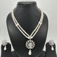 AD Pendent Double Line Real Freshwater Pearls Necklace
