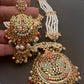 Navratan Stone Hyderabadi Jadau Pendent Pearl Raani Haar Necklace