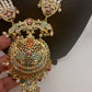 Navratan Stone Hyderabadi Jadau Pendent Pearl Raani Haar Necklace