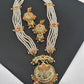 Navratan Stone Hyderabadi Jadau Pendent Pearl Raani Haar Necklace