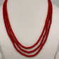 Real Coral 3 Strands Mala Necklace