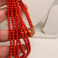 Real Coral 3 Strands Mala Necklace