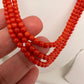 Real Coral 3 Strands Mala Necklace