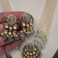 Kundan Grey Stone Short  Pearls Necklace