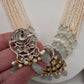 Kundan Grey Stone Short  Pearls Necklace