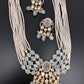 Kundan Grey Stone Short  Pearls Necklace