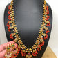 Red Beads Chandbali Style Medium Length Guttapusalu
