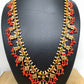 Red Beads Chandbali Style Medium Length Guttapusalu