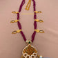 Pink Beads Goddess Lakshmi Detachable Pendent Necklace