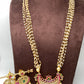 Red Stone Pendent Pearl Strands Necklace