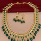 Green Stones CZ Long Necklace