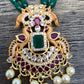 Peacock Pendent Necklace with Green Monalisa Beads