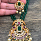 Peacock Pendent Necklace with Green Monalisa Beads