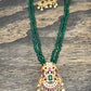 Peacock Pendent Necklace with Green Monalisa Beads