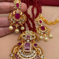 Peacock Pendent Necklace with Red Monalisa Beads