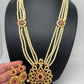 Peacock red and white stone pendent Pearl Raani Haar