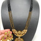 Peacock pendent Black and Golden Crystal Beads Long Necklace