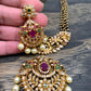 Peacock pendent Black and Golden Crystal Beads Long Necklace