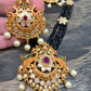 Multi Stone Floral pendent Black Crystal beads Long Necklace