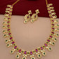 CZ Red Green Stone Long Necklace