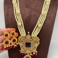 Red Stone CZ Red Beads and Pearl Long Rani Haar