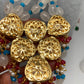 Kundan Dual Tone Victorian Gold Polish Pendent with Milky White Beads Necklace Set