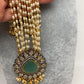 Mint Green Stone Victorian Finish Pendent Rice Pearls Rani Haar