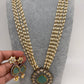 Mint Green Stone Victorian Finish Pendent Rice Pearls Rani Haar
