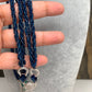 Blue Stone Pendent Twisted Blue Hydro Beads Long Necklace