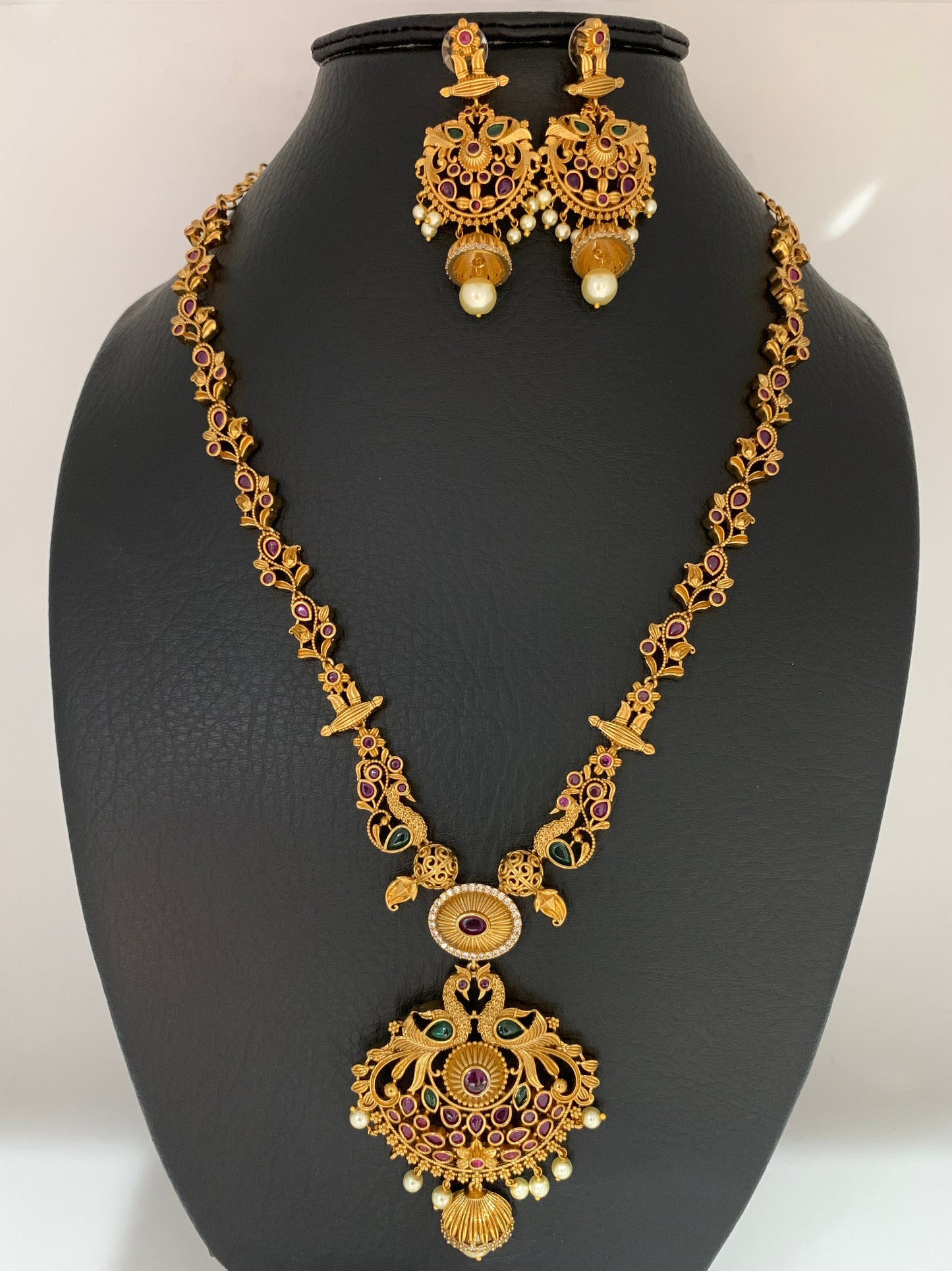 Multi Stone CZ Peacock Pendent Necklace