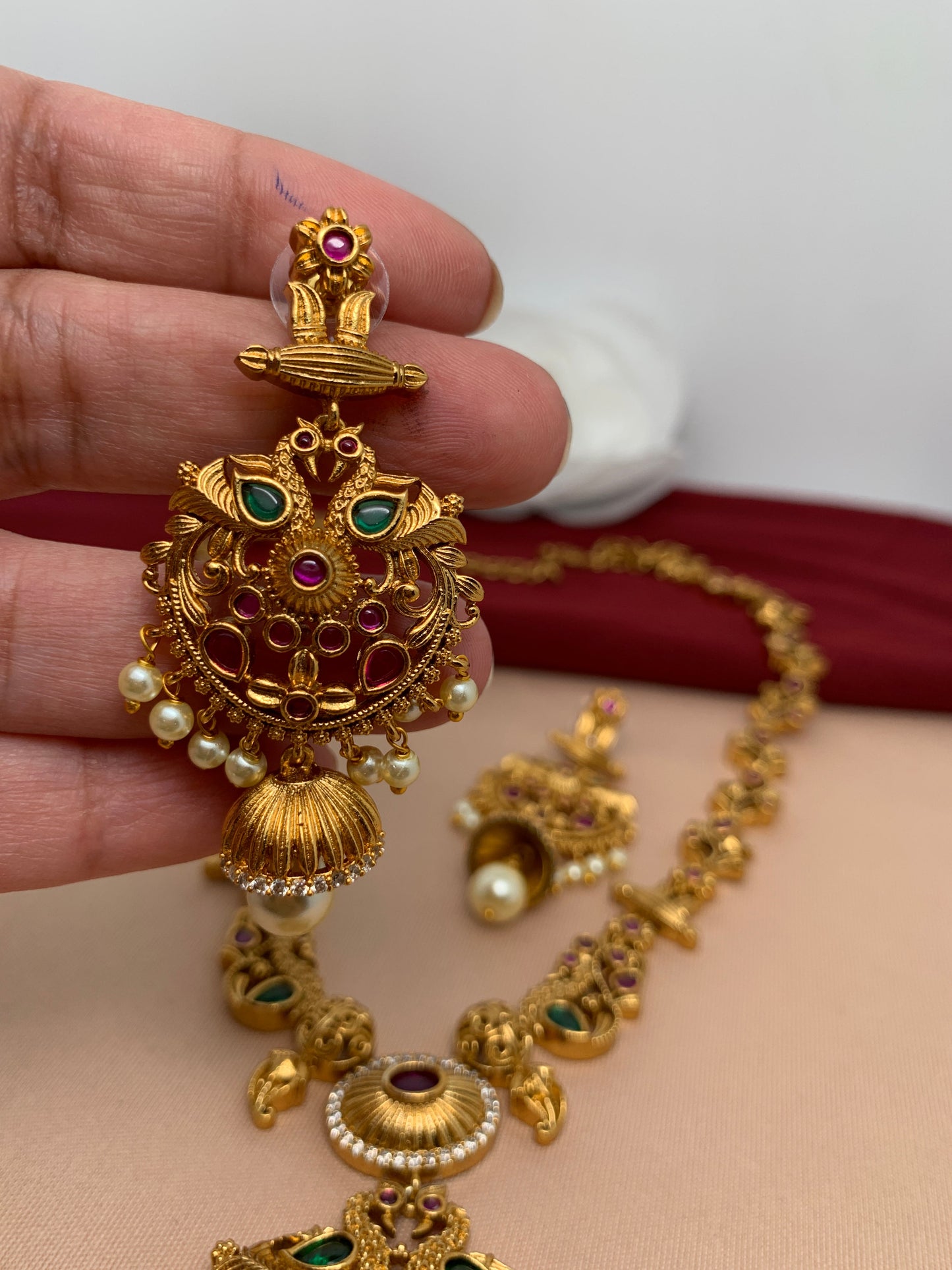 Multi Stone CZ Peacock Pendent Necklace